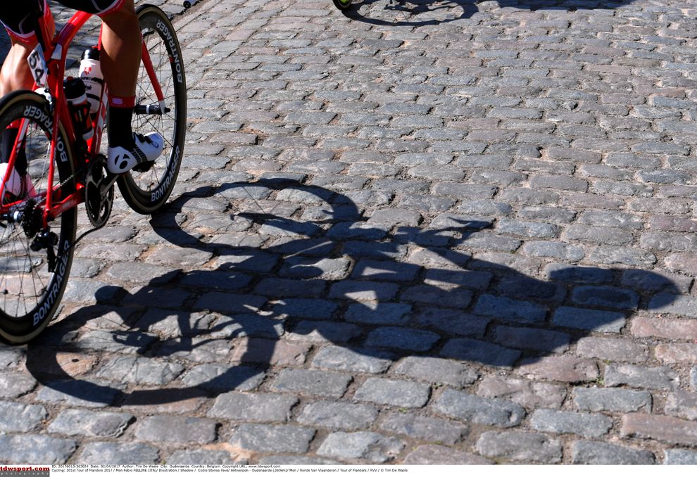 On the cobbles at the Tour of Flanders