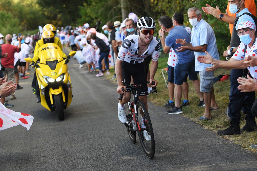 SARRAN CORRZE FRANCE SEPTEMBER 10 Marc Hirschi of Switzerland and Team Sunweb Breakaway Fans Public during the 107th Tour de France 2020 Stage 12 a 218km stage from Chauvigny to Sarran Corrze 658m TDF2020 LeTour on September 10 2020 in Sarran Corrze France Photo by Tim de WaeleGetty Images