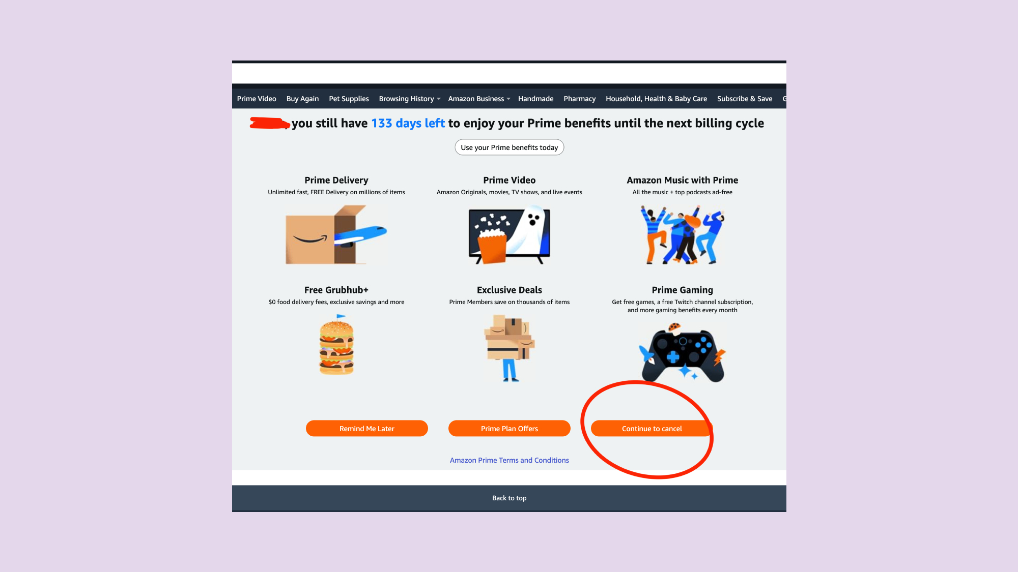 Amazon cancel Prime