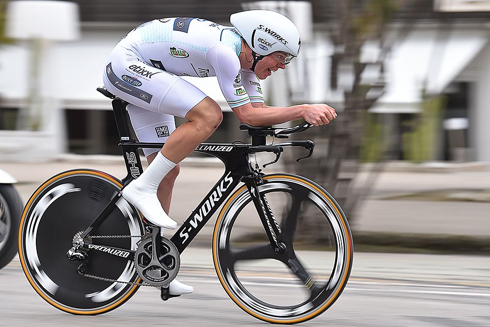 Best young rider Bob Jungels in action Tuesday