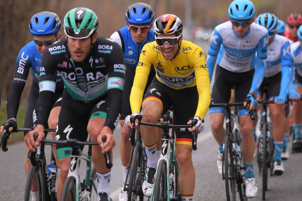 Max Schachmann seems happy in the peloton