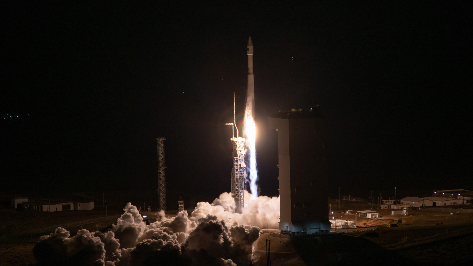 The United Launch Alliance Atlas V rocket lifting of from Vandenberg Space Force Base on November 10, 2022.