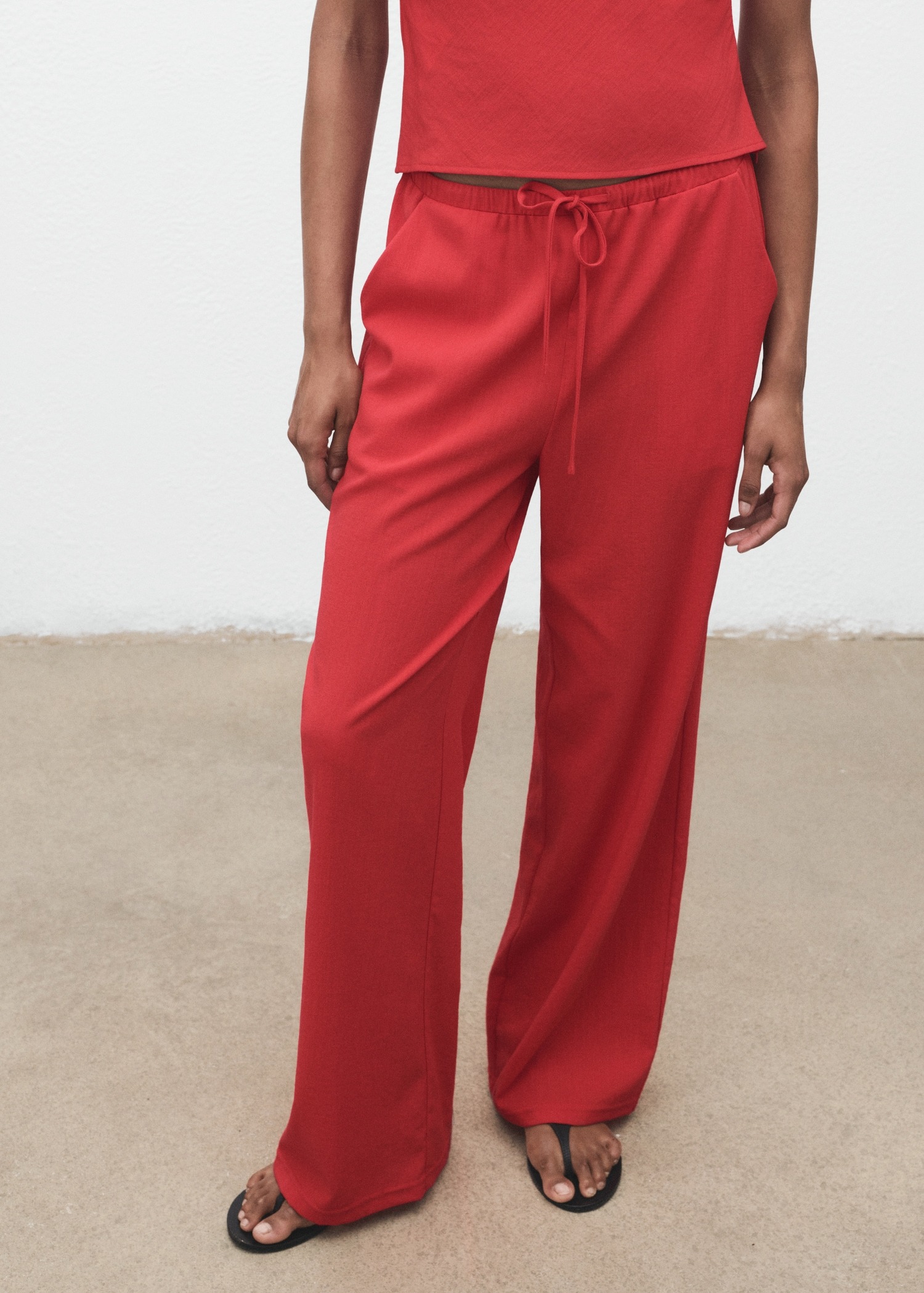 Mango Drawstring Straight Pants