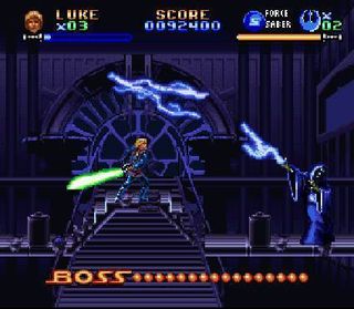 The climax of Super Jedi represents some of the best moments of early Star wars titles as Luke battles Emperor Palpatine.