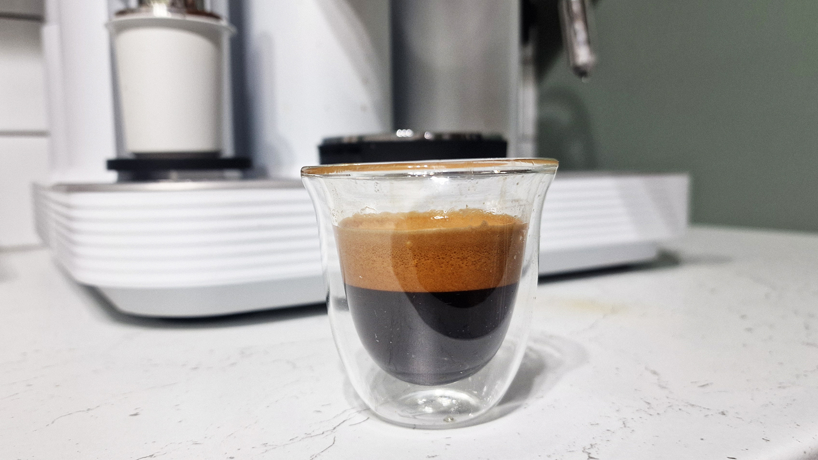 Crema on an espresso made in the Meraki espresso machine
