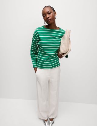 Pure Cotton Oversized Striped Top