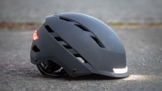 Giro Escape MIPS side view with lights on