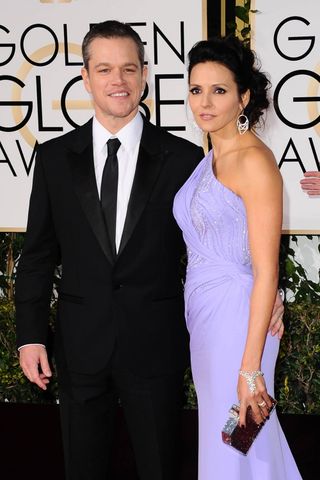 Matt Damon and Luciana Barroso at the Golden Globes 2016