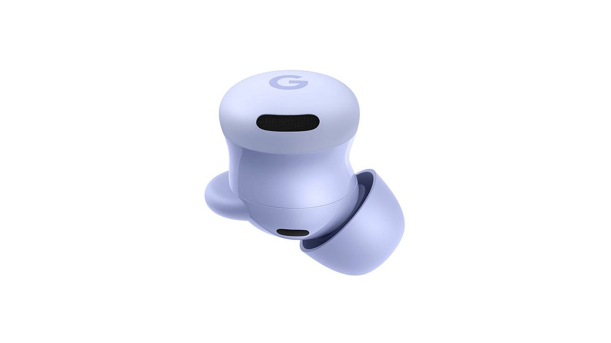 Close up of leaked Pixel Buds 2a earbuds