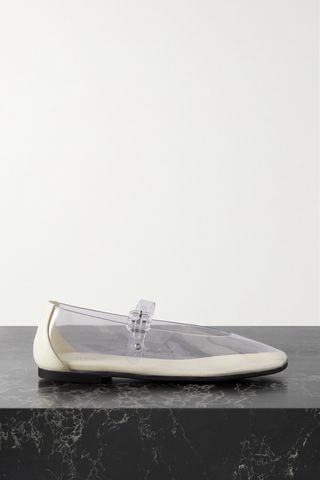 Boheme Leather-Trimmed Pvc Mary Jane Ballet Flats