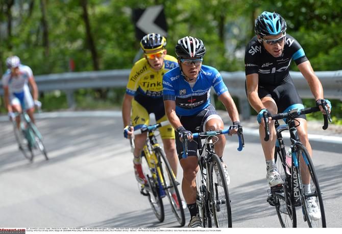 Philip Deignan (Team Sky) and Julian Arredondo (Trek Factory Racing) on the last climb