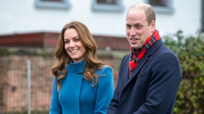Prince William, Duke of Cambridge and Catherine, Duchess of Cambridge meet staff and pupils from Holy Trinity Church of England First School as part of their working visits across the UK ahead of the Christmas holidays on December 7, 2020 in Berwick-Upon-Tweed, United Kingdom