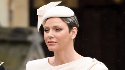 Princess Charlene's surprise style transformation revealed. Seen here she arrives at Westminster Abbey
