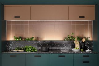 two tone kitchen from Wren with concealed lighting