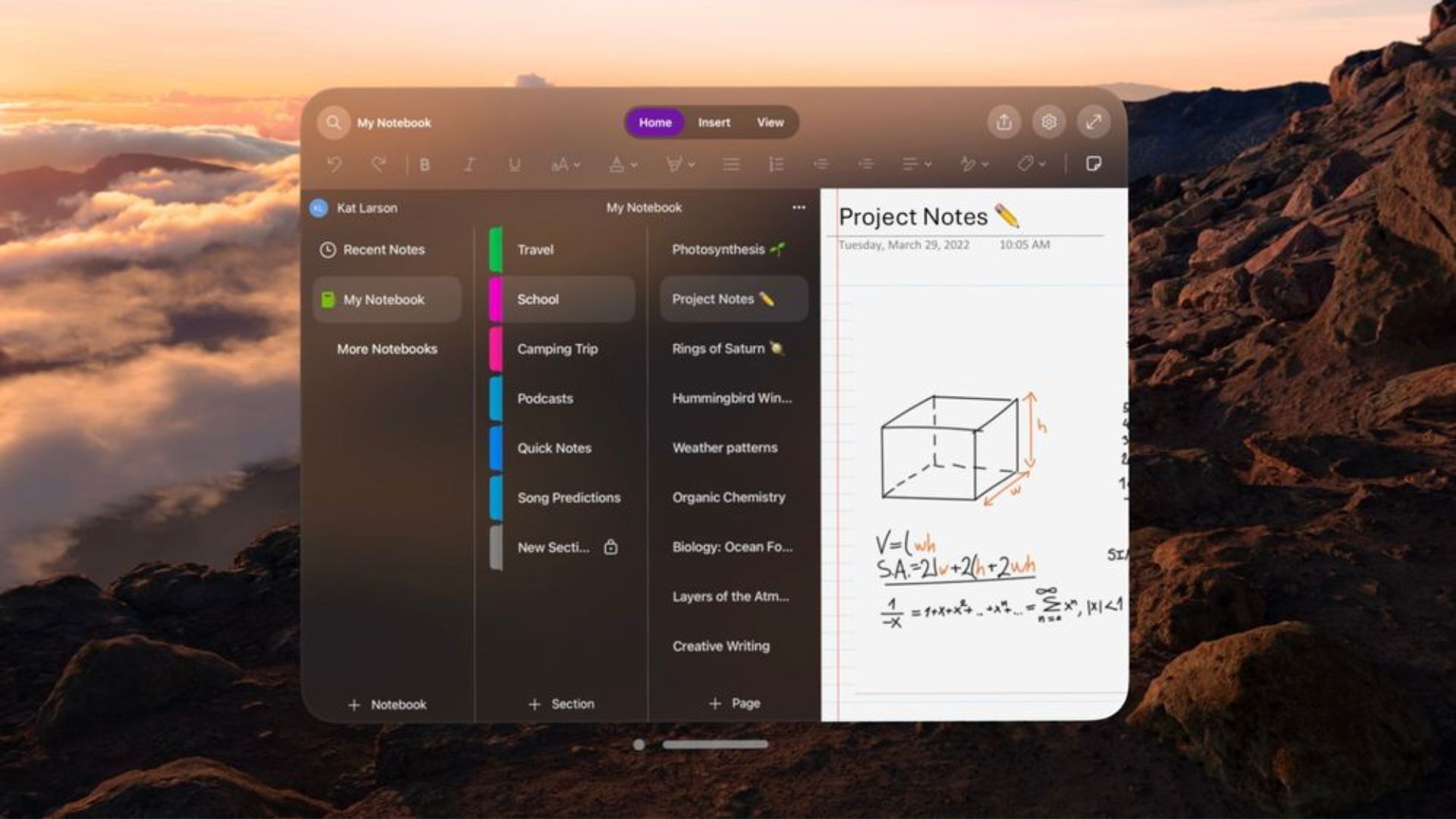 Microsoft's OneNote experience is natively available on the Apple Vision Pro with support for Copilot and 2FA to follow