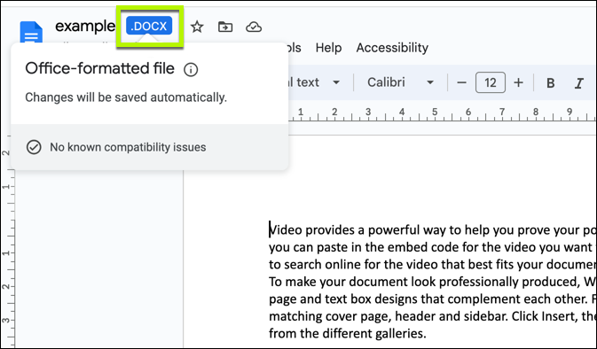 How to convert a Word document to Google Docs