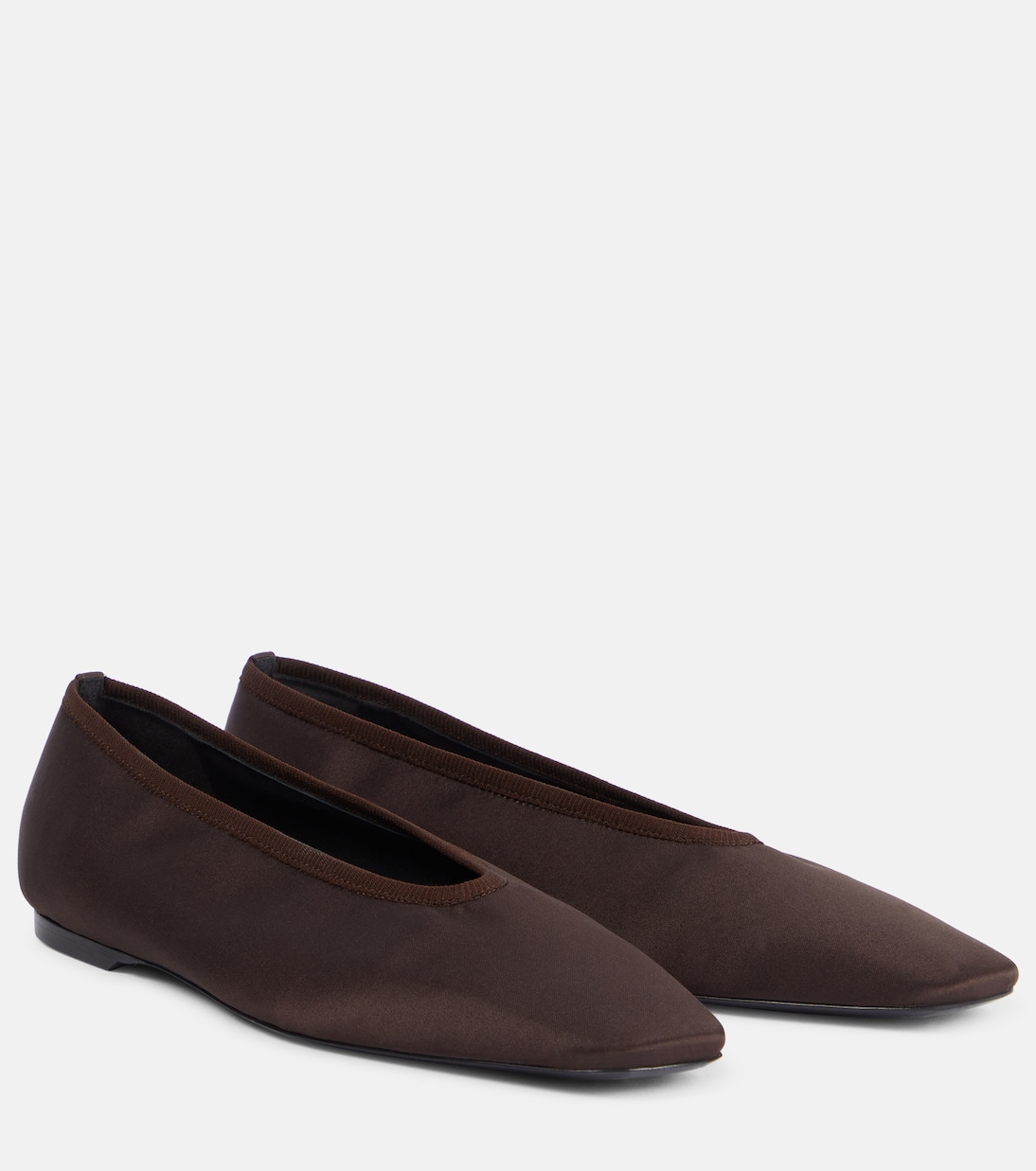 Satin Ballet Flats in Brown - Toteme