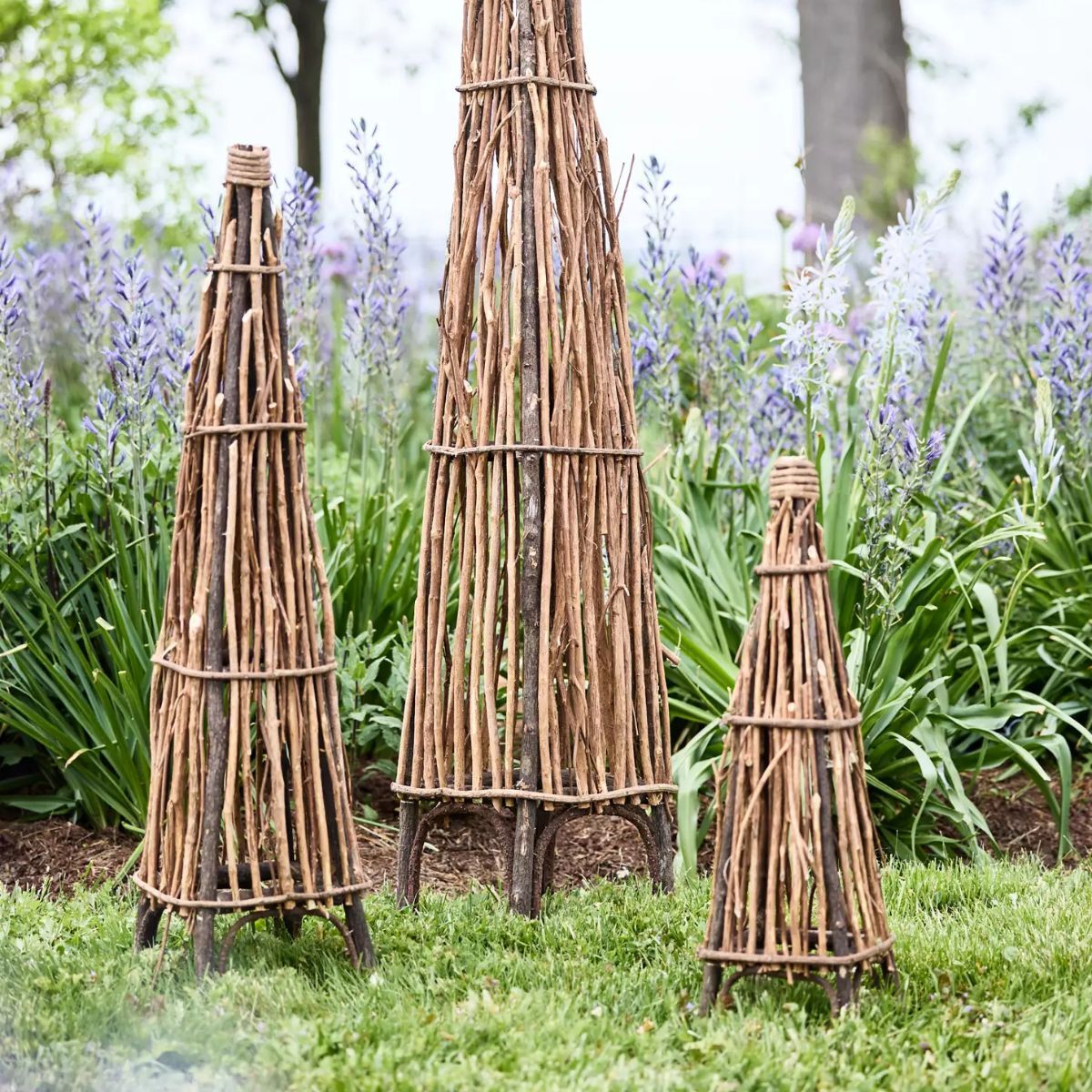 Handmade wooden obolisks