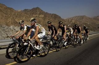 HTC-Columbia and Trek-Livestrong take an easy spin before the Tour of Oman