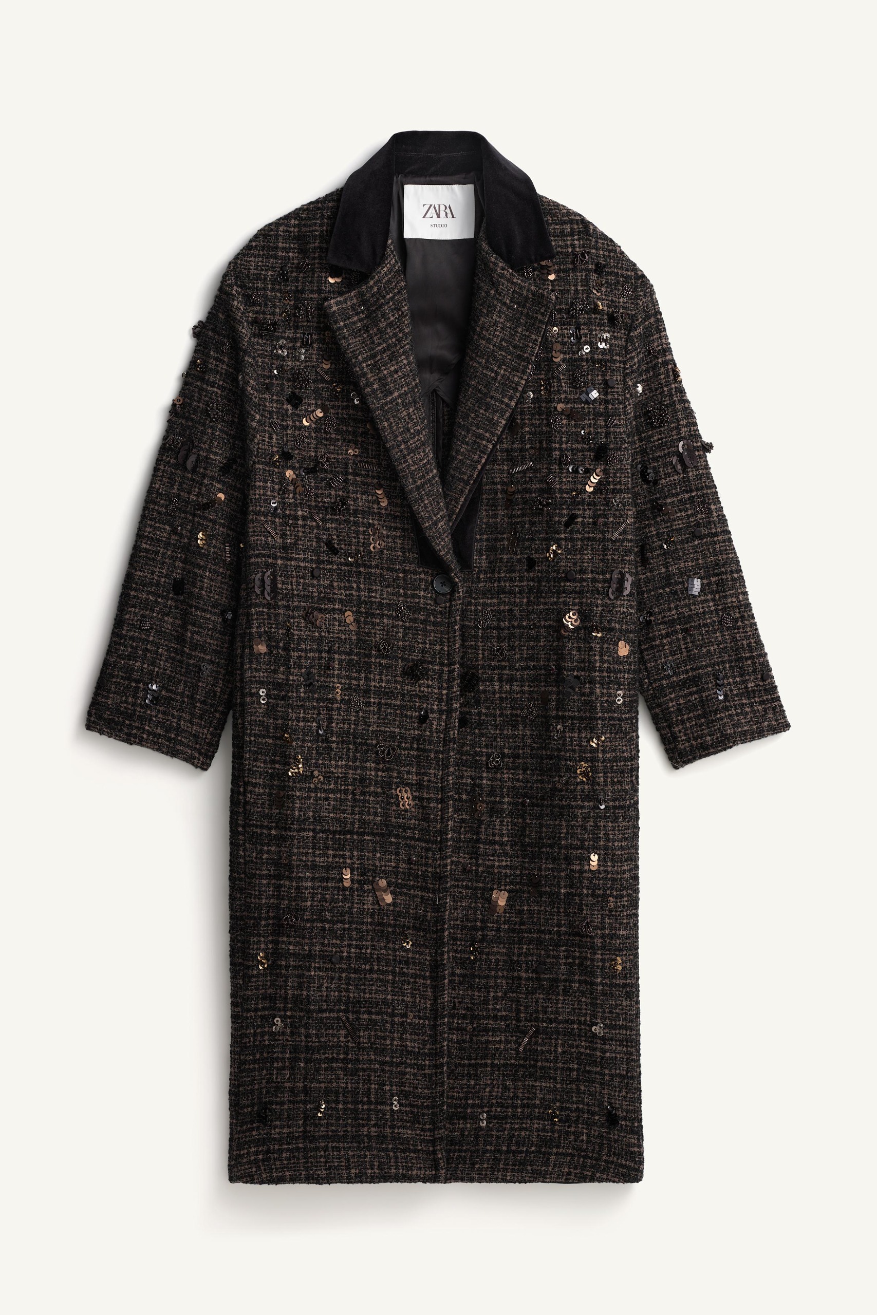 Limited Edition Beaded Embroidered Coat - Brown - S