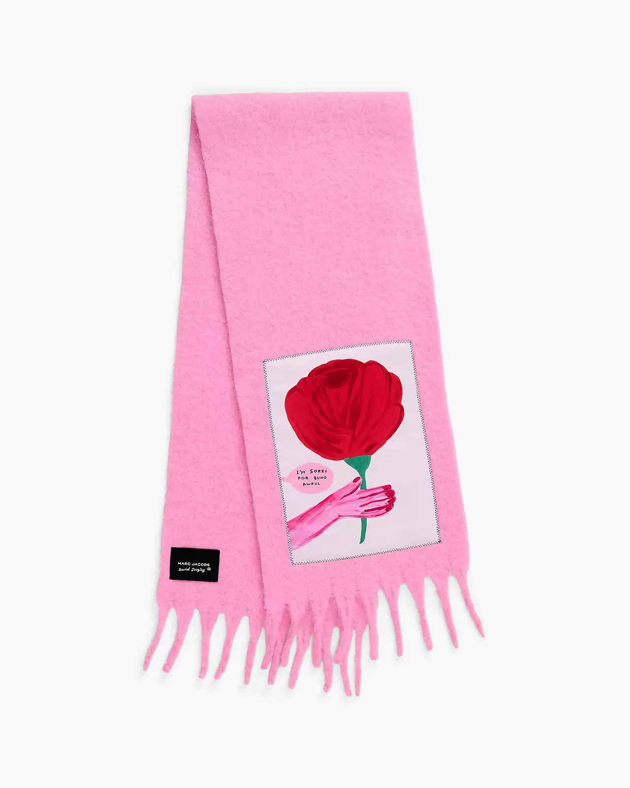 David Shrigley X Marc Jacobs Oh Rose Wool Scarf