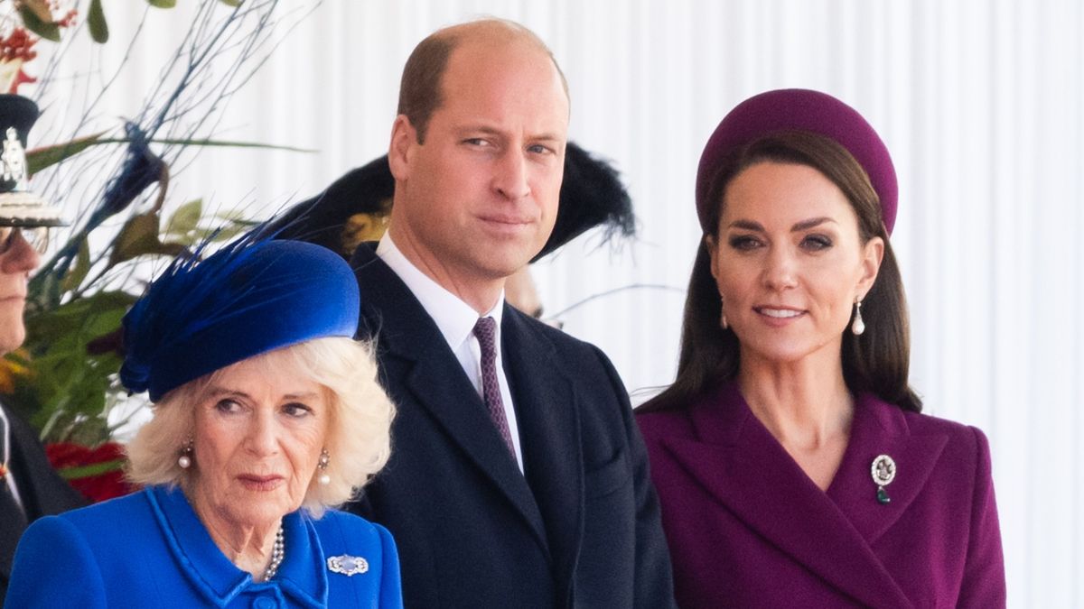 Queen Camilla's 'small gesture of anxiety' when approached by the Prince and Princess of Wales