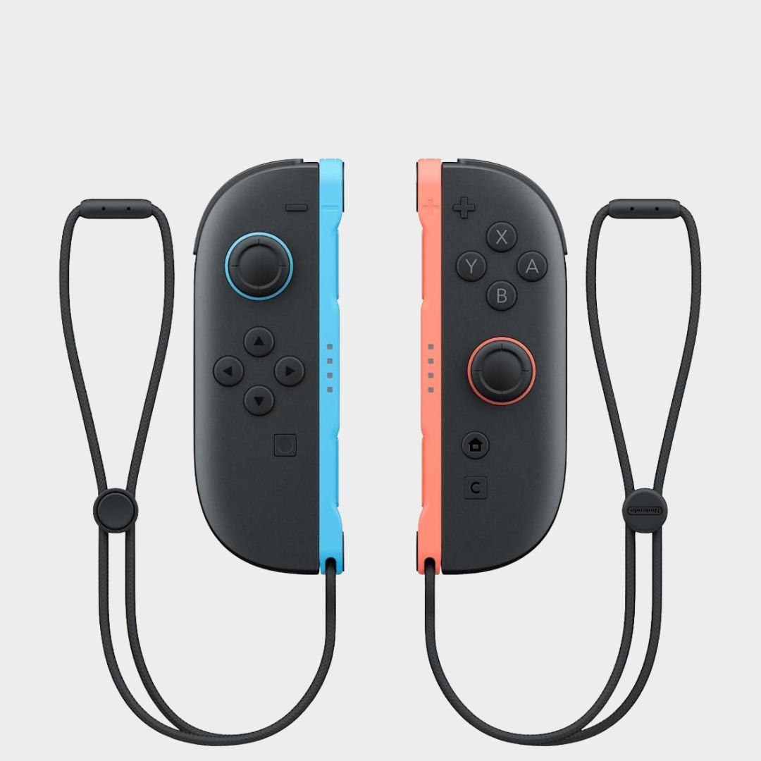 The Switch 2 Joy-Con 2 controllers on a plain background