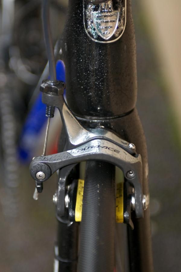 Dura-Ace brake callipers are fitted with SwissStop pads.