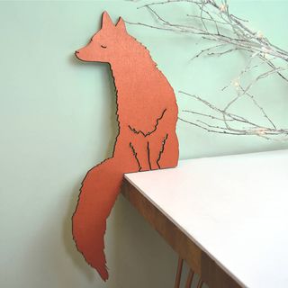 copper fox shelf corner decoration