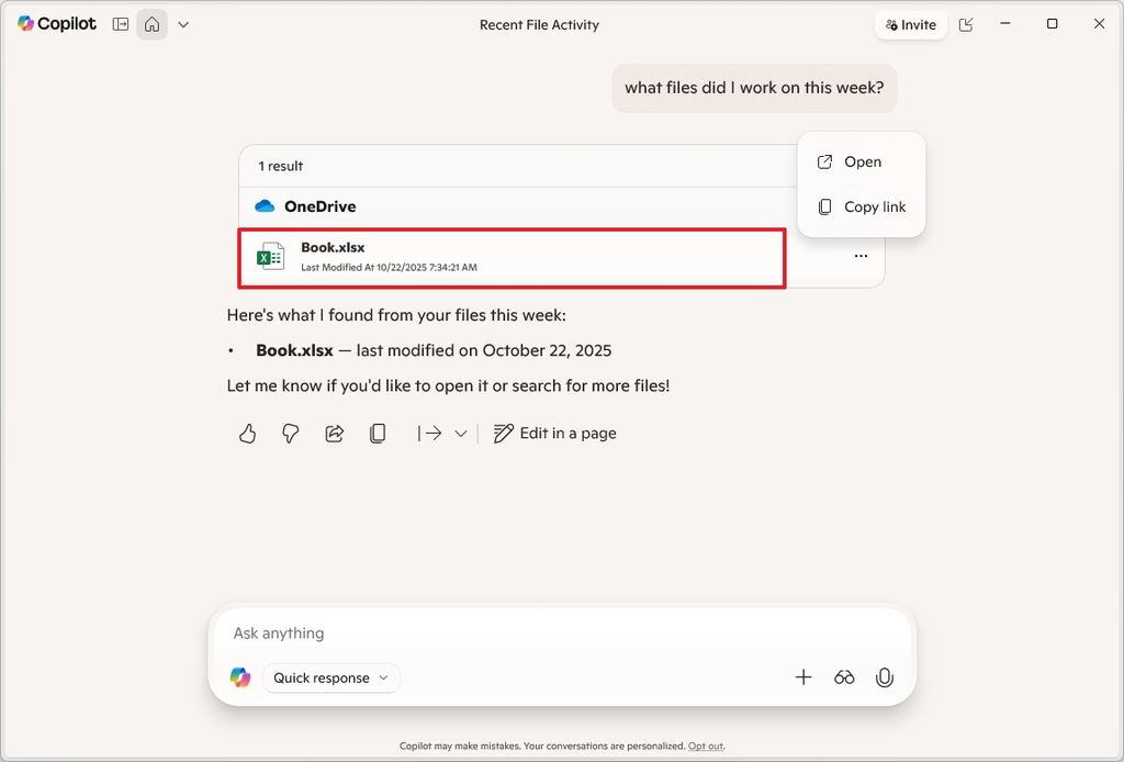 Copilot File search