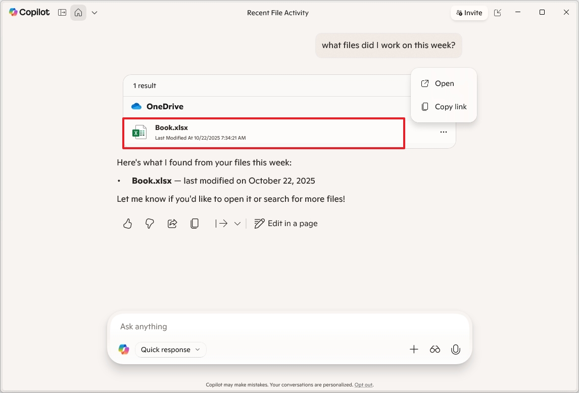 Copilot File search