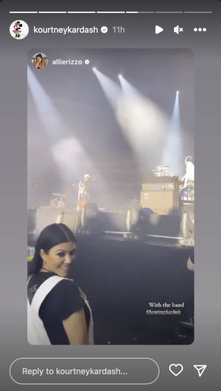 Kourtney Kardashian Instagram story Blink 182 concert