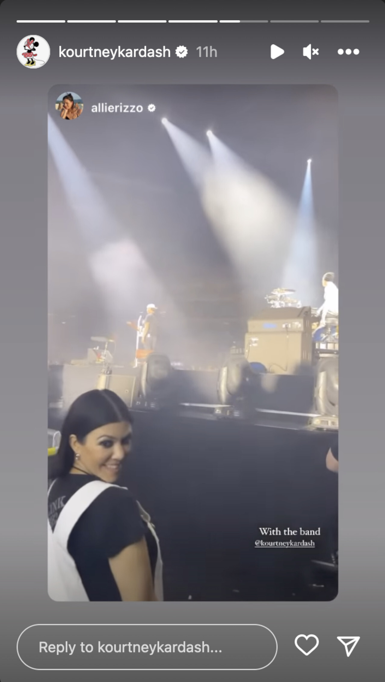 Kourtney Kardashian Instagram-Story Blink 182-Konzert