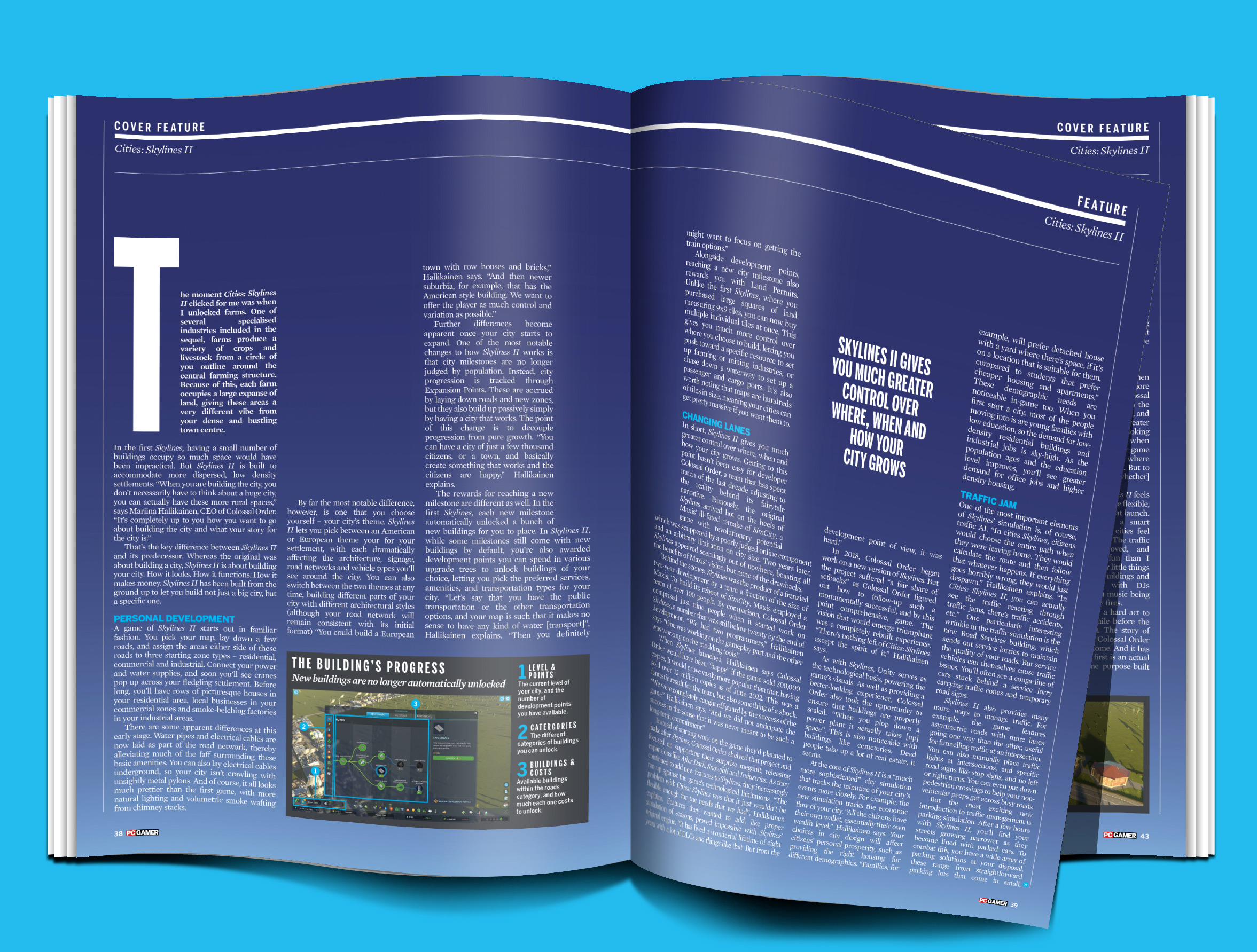 Ausgabe des PC Gamer-Magazins Cities Skylines II