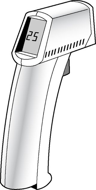 A noncontact infrared thermometer.