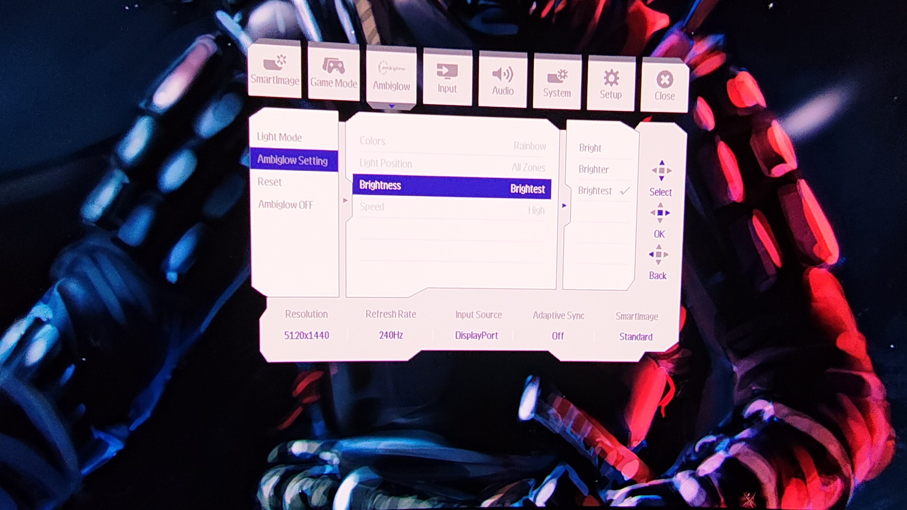 Image of Philips Evnia On Screen Display