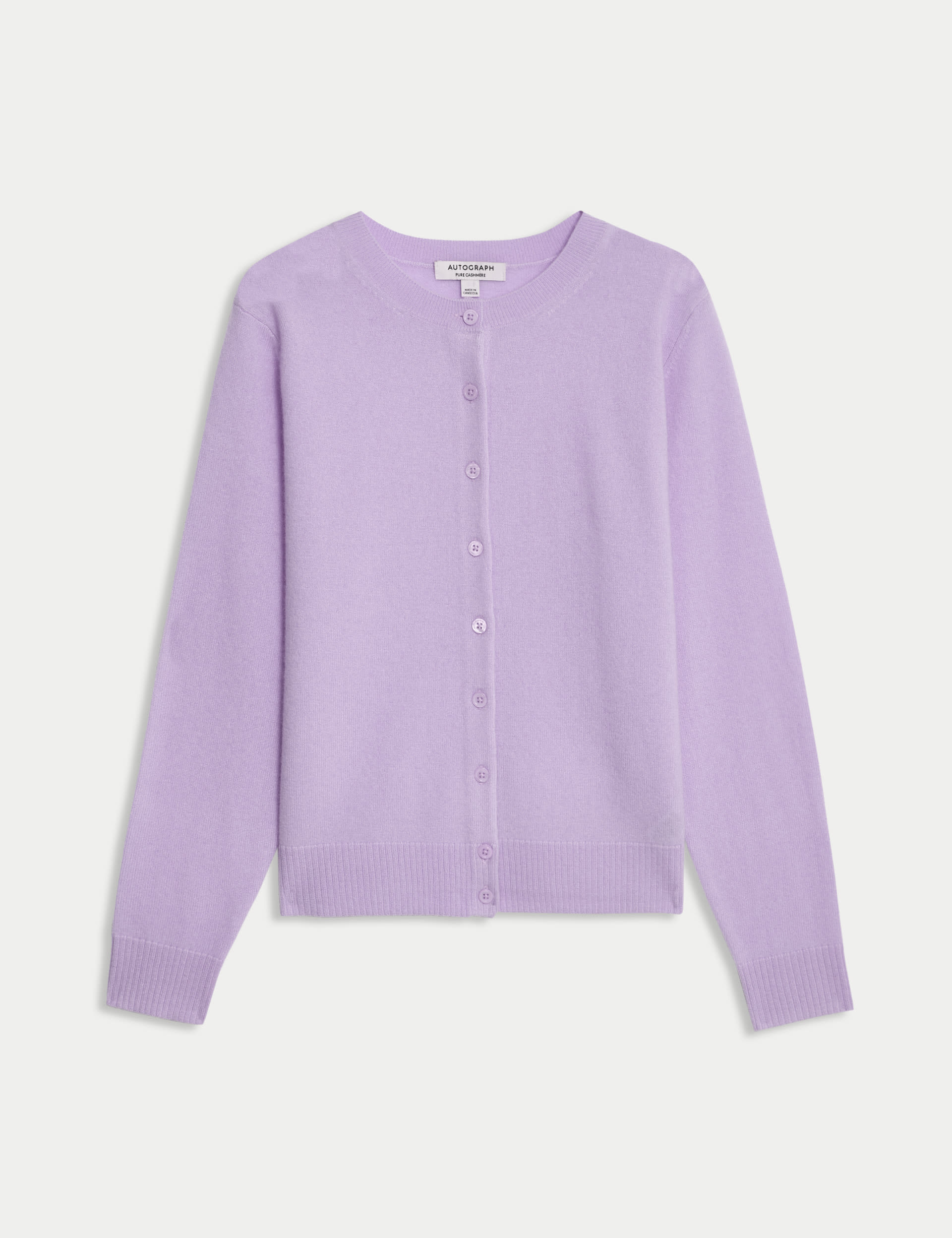 Pure Cashmere Crew Neck Relaxed Cardigan