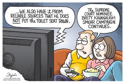 Political cartoon U.S. Supreme Court Brett Kavanaugh smear campaign