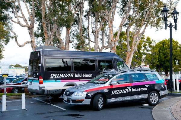 The new team cars and buses