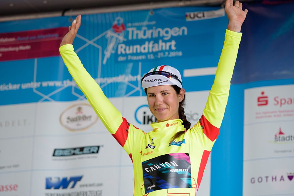 Elena Cecchini's second place on th stage sees her take the race lead with one stage to go. Th&uuml;ringen Rundfarht 2016 - Stage 6
