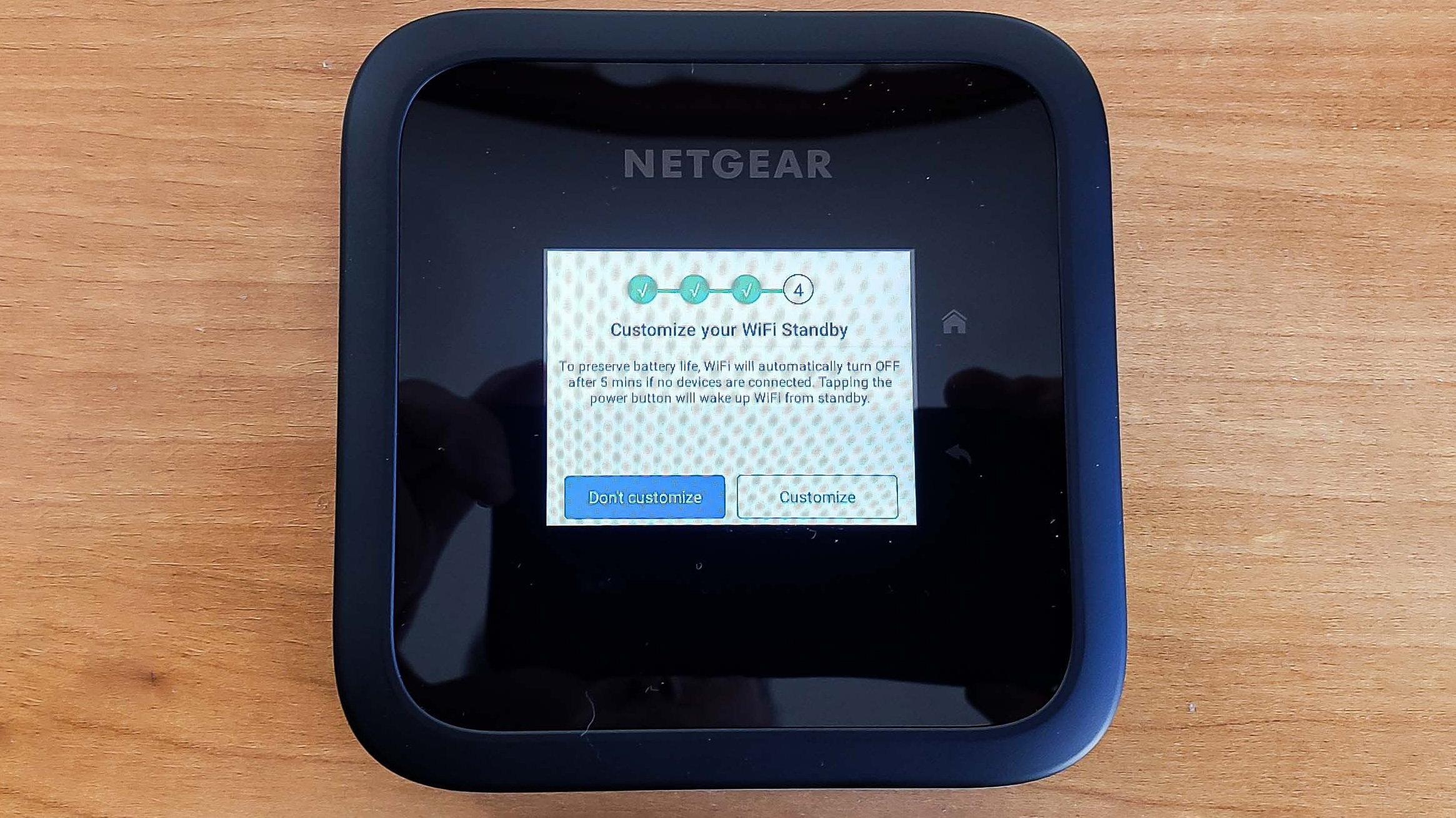 Netgear Nighthawk M6 sitting on the desk