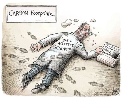 Political Cartoon U.S. Pruitt EPA Science Climate change