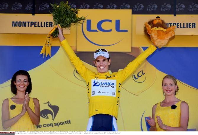 The first ever African to wear the yellow jersey, Daryl Impey (Orica-GreenEdge)