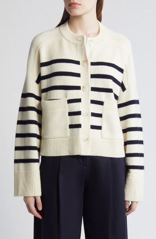 Stripe Wool Cardigan