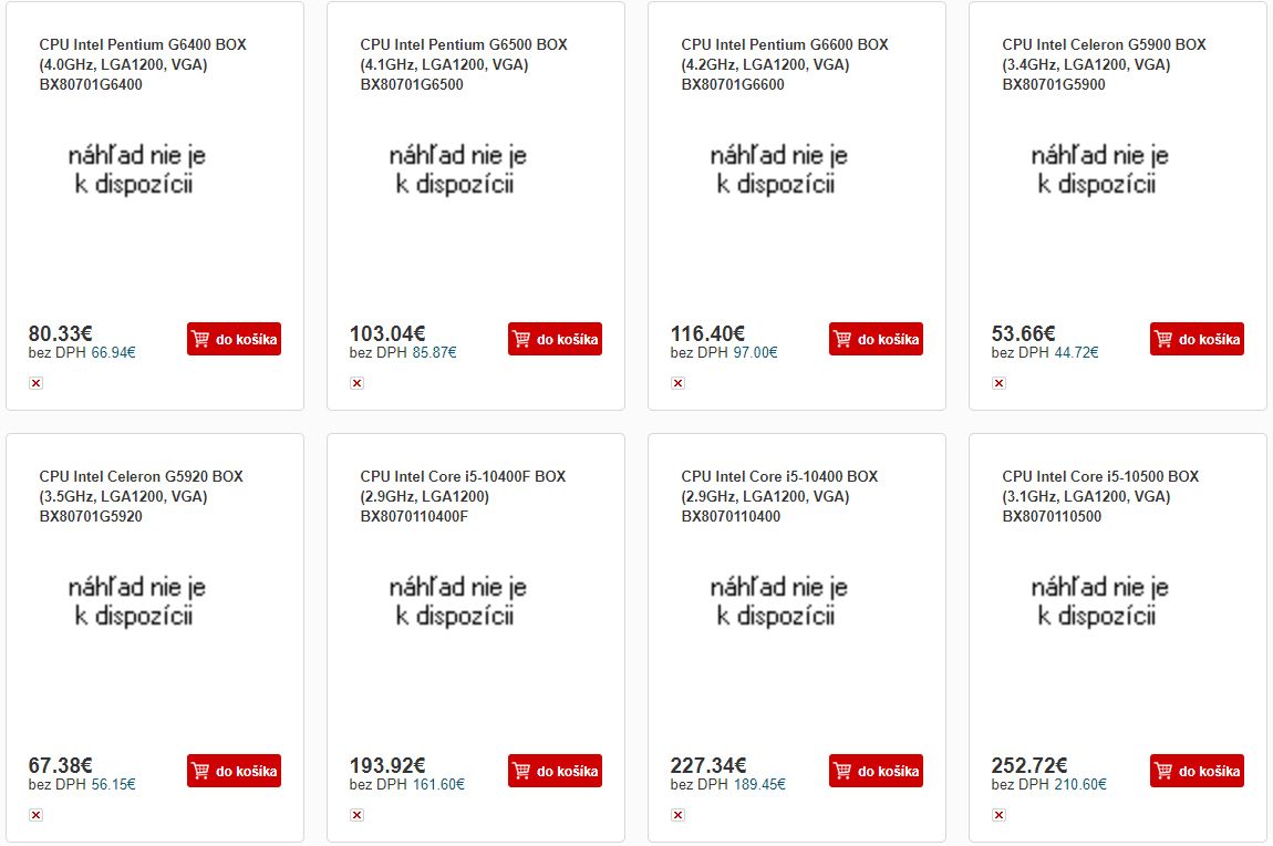 Comet Lake Pricing