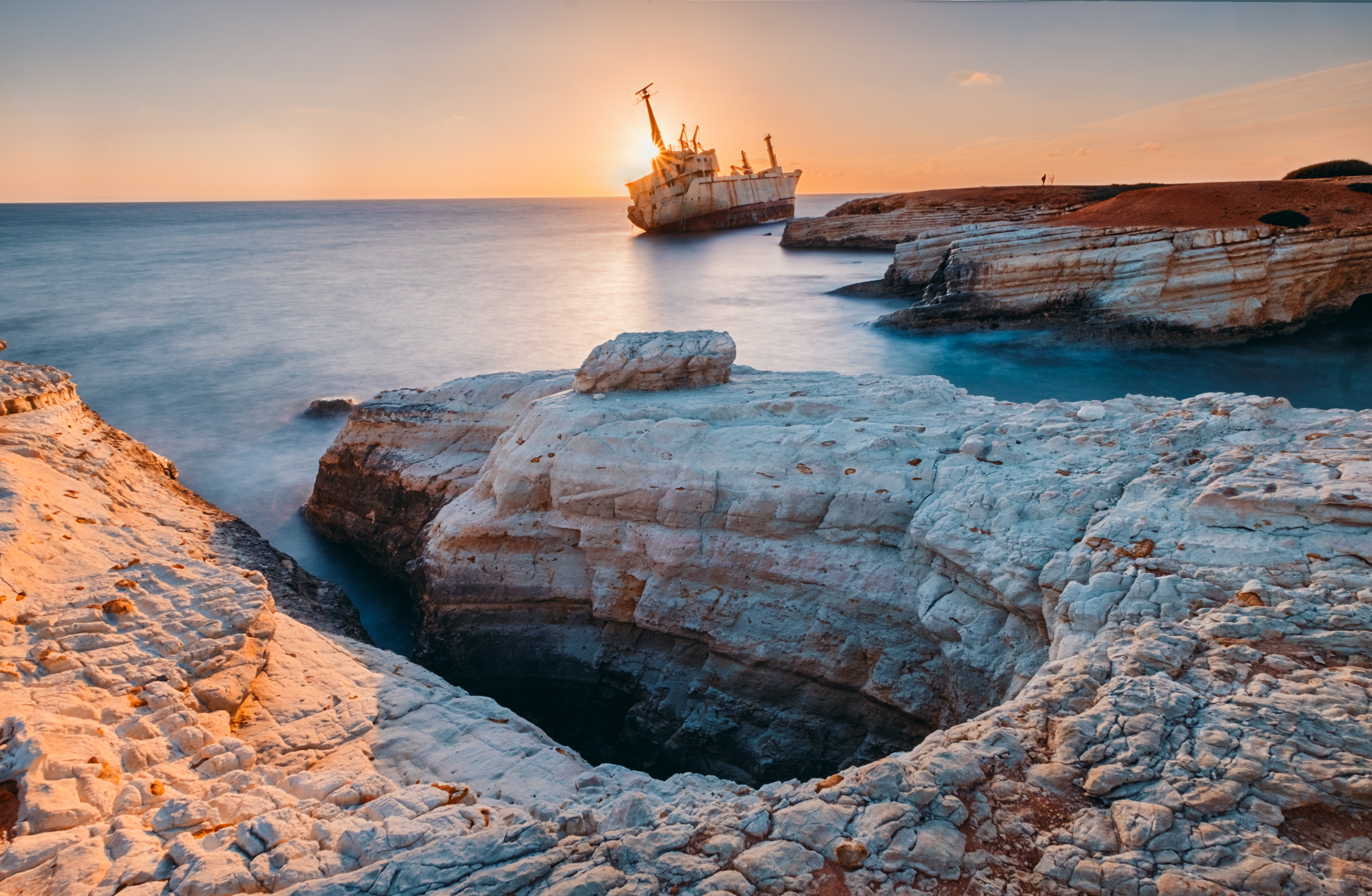 Abandoned ship Edro III near Cyprus beach