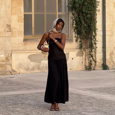 Emmanuelle Koffi in a silk headscarf