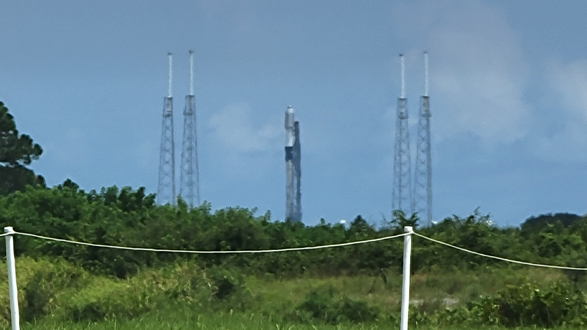 SpaceX Falcon 9 rocket on launch pad