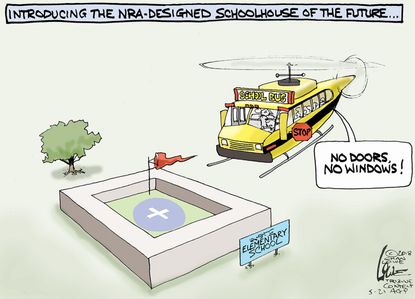 Political cartoon US NRA school shootings