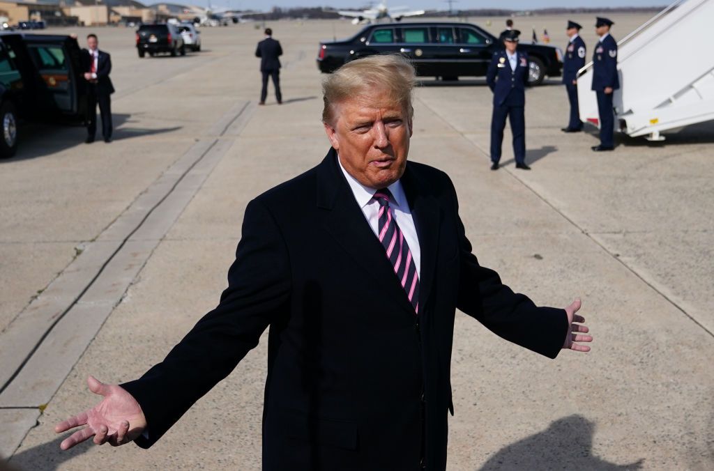 Trump outside Air Force One